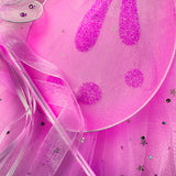 Close-up detail of Butterfly Costume Wings, crafted from stretched fabric, adorned with sparkling glitter glue, and embellished with dazzling rhinestone gems. A magical touch to enhance the enchanting allure of the costume set.