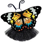 Butterfly Wings Costume Set with Orange Painted Lady Cape Tutu and Antenna Headband