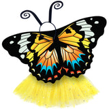 Butterfly Wings Costume Set with Orange Painted Lady Cape Tutu and Antenna Headband