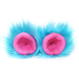 Faux Fur Party Accessory Costume Furry Ear Clips — Blue