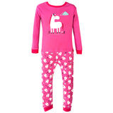 Children's Cotton Pajamas Hot Pink Unicorn PJs Jammies Set