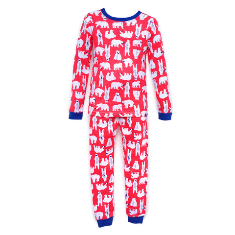 Children's Cotton Pajamas Polar Bears PJs Jammies Set