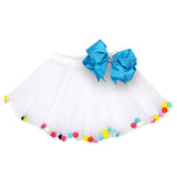 Pom Pom Tutus Girls Photo Prop Birthday Party Tutu Skirt with Bow