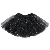 Girls Sparkle Tutu Layered Princess Ballet Skirt Black