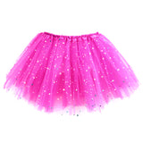 Girls Sparkle Tutu Layered Princess Ballet Skirt Hot Pink