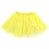 Girls Sparkle Tutu Layered Princess Ballet Skirt Yellow