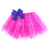 Girls Sparkle Tutu Layered Princess Ballet Skirt Hot Pink