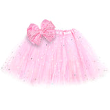Girls Sparkle Tutu Layered Princess Ballet Skirt Light Pink