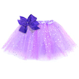 Girls Sparkle Tutu Layered Princess Ballet Skirt Light Purple