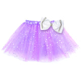 Girls Sparkle Tutu Layered Princess Ballet Skirt Light Purple