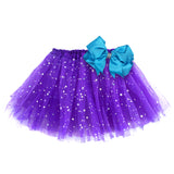 Girls Sparkle Tutu Layered Princess Ballet Skirt Dark Purple