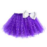 Girls Sparkle Tutu Layered Princess Ballet Skirt Dark Purple