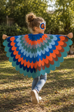 Bird Cape Kids Patterned Owl Costume with Wings and Mask