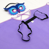 Bird Costume Full Set with Kids Purple Owl Cape Wings Mask Tutu Leg Warmers and Boa