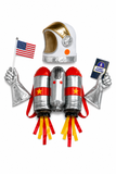 Childrens Cosmic Explorer Astronaut Costume Box with Space Accessories for Kids
