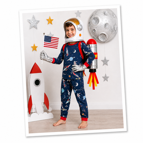 Childrens Cosmic Explorer Astronaut Costume Box with Space Accessories for Kids