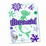 Childrens Mermaid Costume Box with Dress, Crown, Wand, Turtle, and Shell Necklace in Adorable Suitcase Gift Box