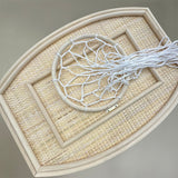 Children's Rattan Basketball Hoop - Stylish Wall Hanging Toy with Wooden Hoop