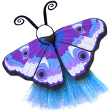 Butterfly Wings Costume Set with Purple Buckeye Tutu and Antenna Headband