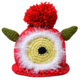 Crocheted Baby Monster Hat Newborn Knit Cap Red "Terri"