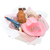 Knotty Kid - Cowgirl Costume Box with Pink Cowboy Hat Lasso and other Accessories for Kids