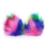 Furry Ear Clips Crazy Colorful Fur Pointed Cat Ears Costume Party Wolf Accessories