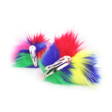 Furry Ear Clips Crazy Colorful Fur Pointed Cat Ears Costume Party Wolf Accessories
