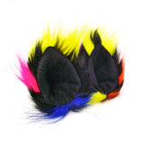 Knotty Kid - Furry Ear Clips Crazy Colorful Fur Pointed Cat Ears Costume Party Wolf Accessories