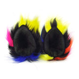 Knotty Kid - Furry Ear Clips Crazy Colorful Fur Pointed Cat Ears Costume Party Wolf Accessories