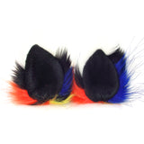Knotty Kid - Furry Ear Clips Crazy Colorful Fur Pointed Cat Ears Costume Party Wolf Accessories