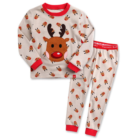 Children's Cotton Pajamas Rudolph PJs Reindeer Jammies Set