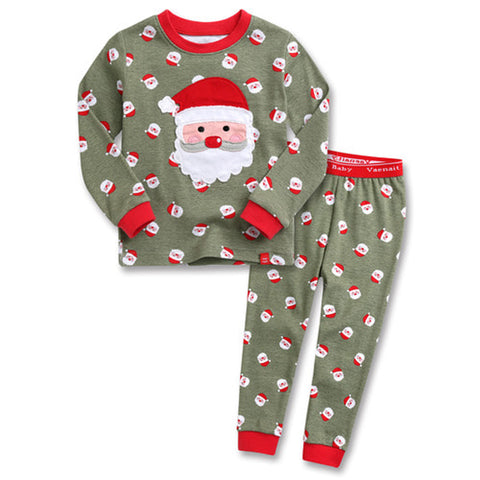 Children's Cotton Pajamas Santa PJs Jammies Set