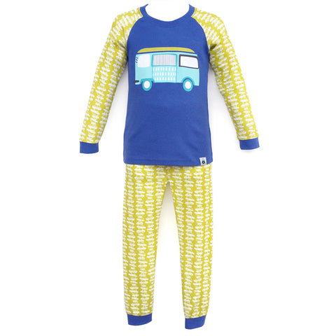 Children's Cotton Pajamas Beach Bus PJs Jammies Set