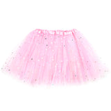 Girls Sparkle Tutu Layered Princess Ballet Skirt Light Pink