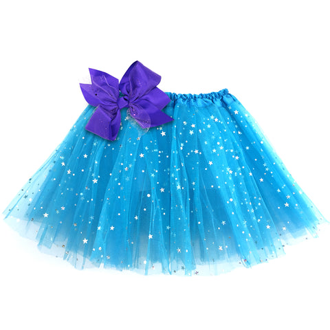 Girls Sparkle Tutu Layered Princess Ballet Skirt Blue