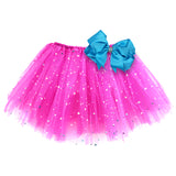 Girls Sparkle Tutu Layered Princess Ballet Skirt Hot Pink