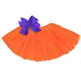 Girls Sparkle Tutu Layered Princess Ballet Skirt Orange