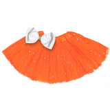 Girls Sparkle Tutu Layered Princess Ballet Skirt Orange