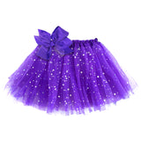 Girls Sparkle Tutu Layered Princess Ballet Skirt Dark Purple